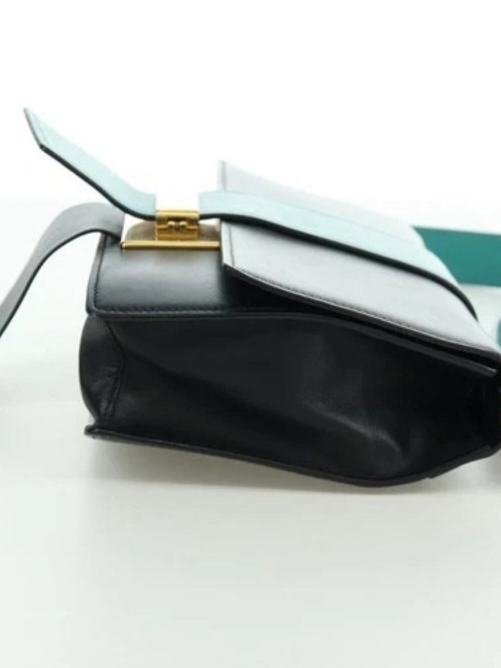 PRADA Shoulder Bag Leather Gray Gold Auth 173314V - Picture 4 of 16